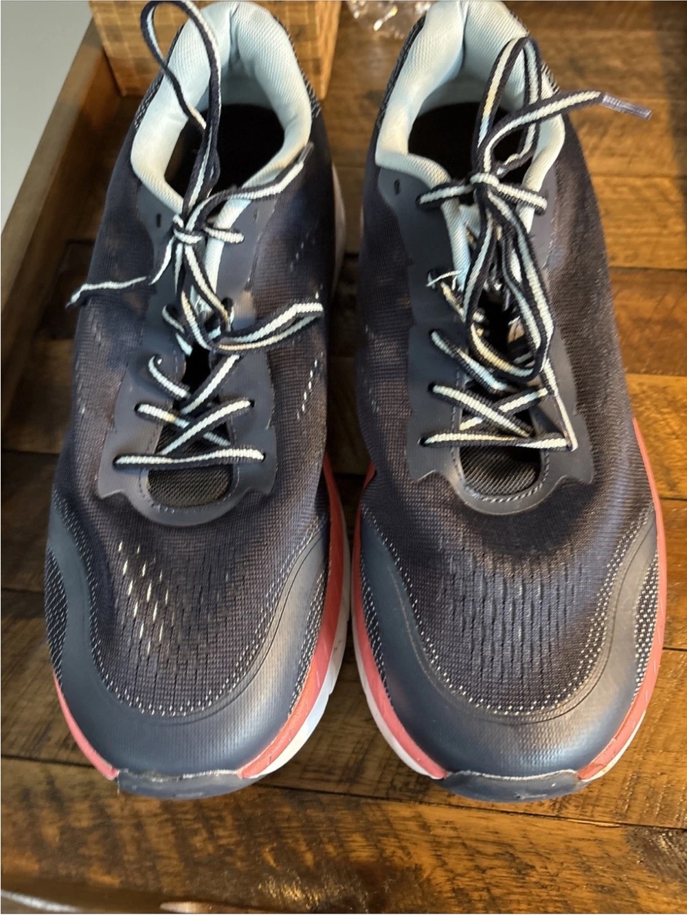 Avia Men's Navy Athletic Shoes with Coral Accents-Eorn Only Once